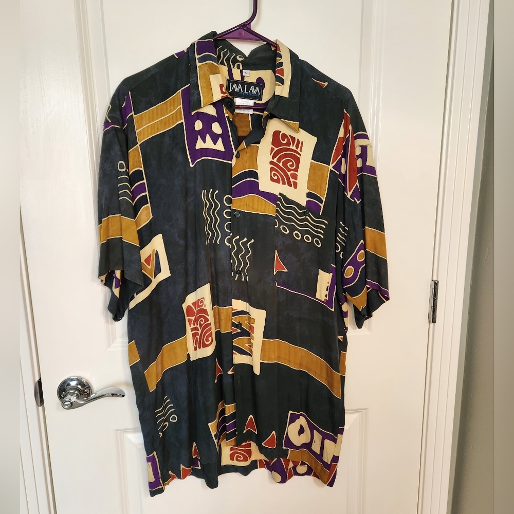 Java Lava Men's Multicolor Geometric Shirt